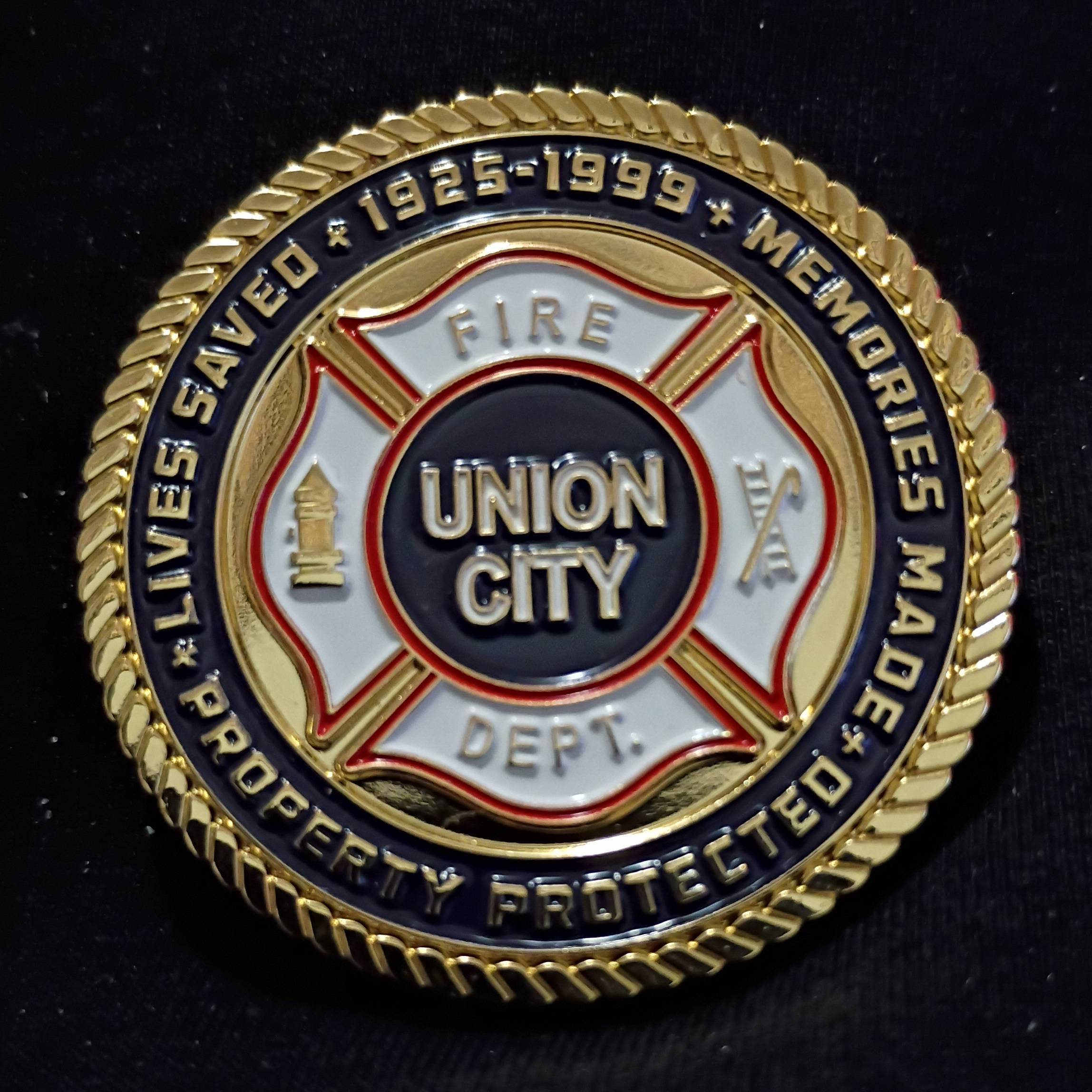Union City NJ fire department challenge coin — front
