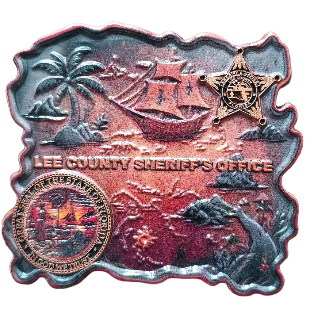 Lee County Sheriff's Office Guardians of the Gulf  Lee County Sheriff's Office Challenge Coin — back