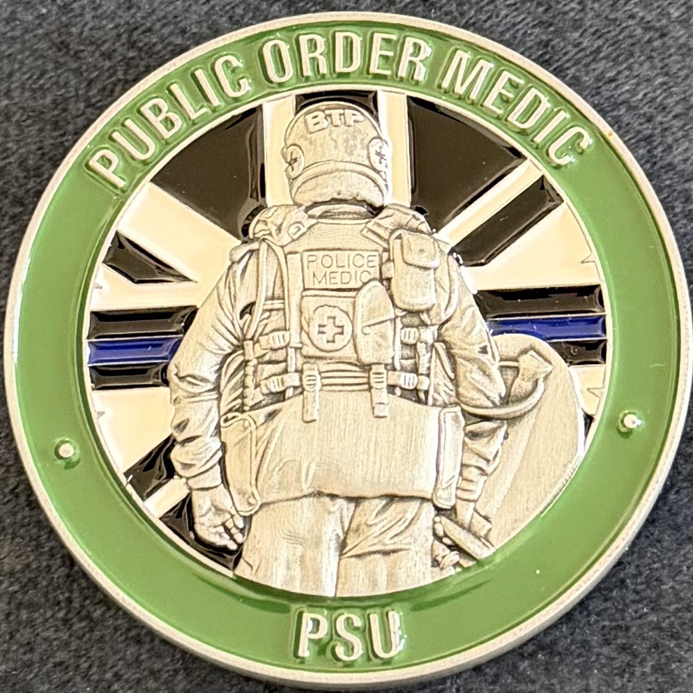 British Transport Police Public Order Medic London Challenge Coin — front