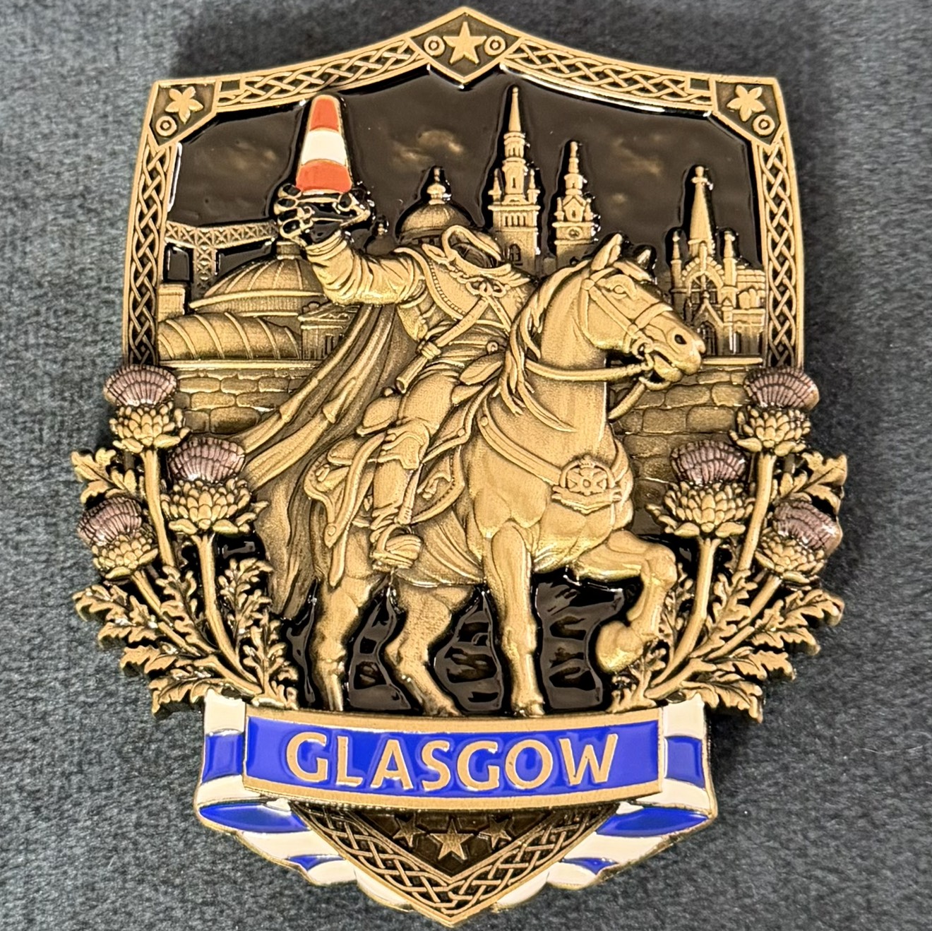 Police Scotland Glasgow RP Challenge Coin - Gold — back
