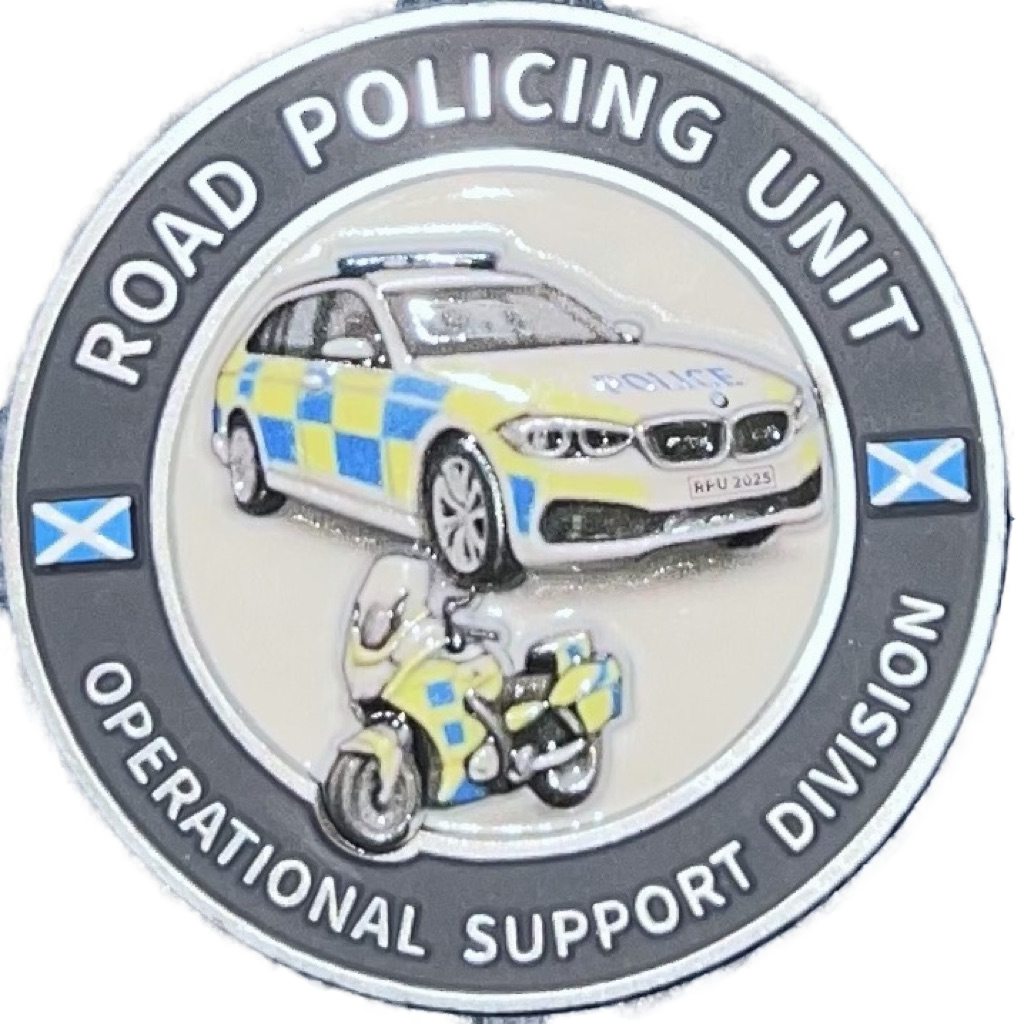 Police Scotland Roads Policing Unit Challenge Coin — front
