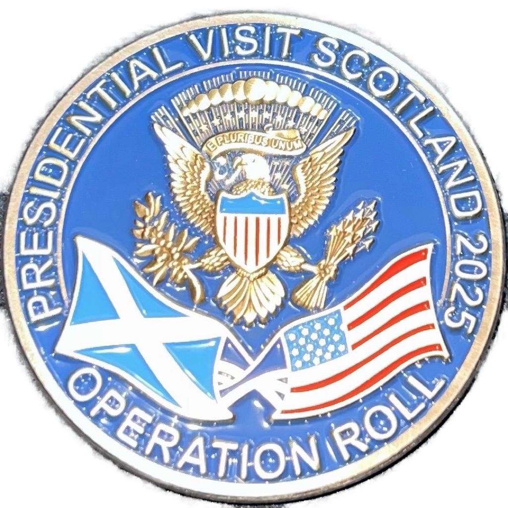 Police Scotland Operation Roll Challenge Coin — front