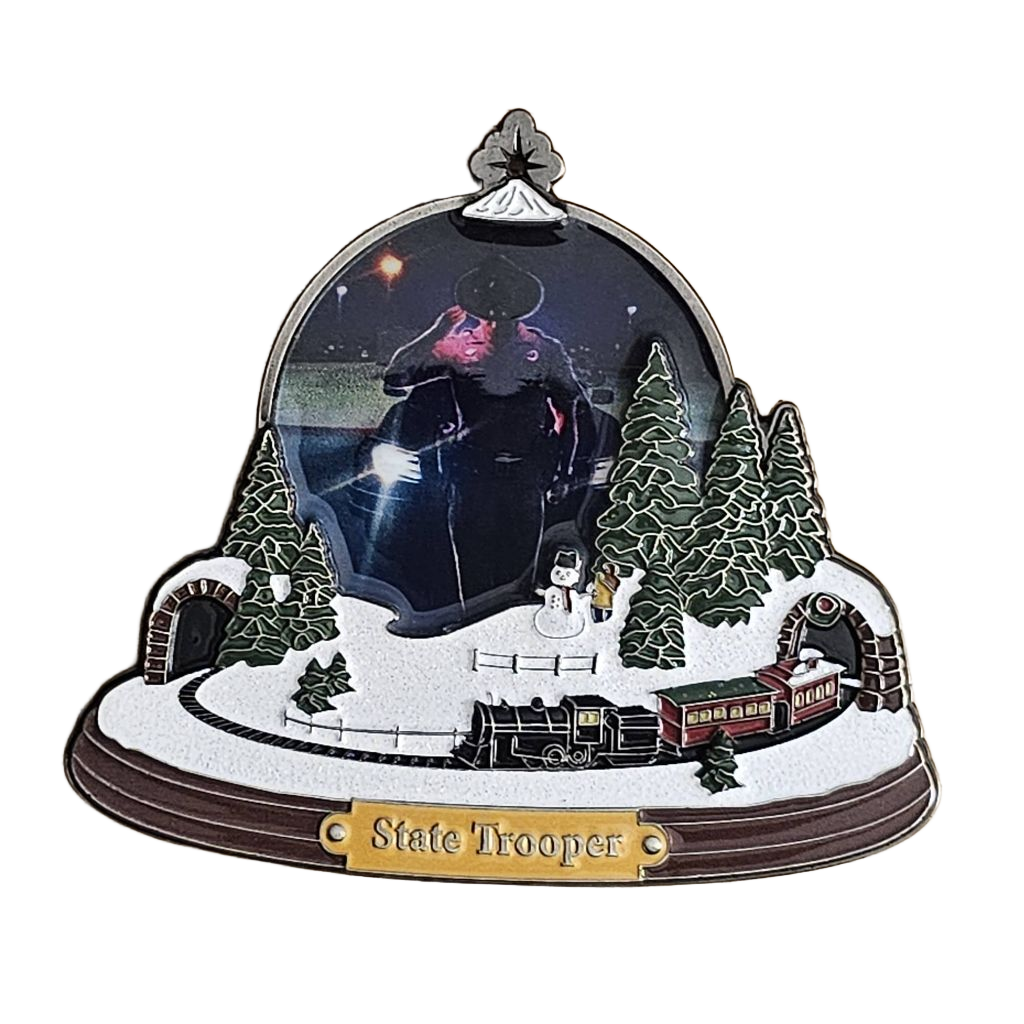 Florida Highway Patrol Christmas Snow Globe — back