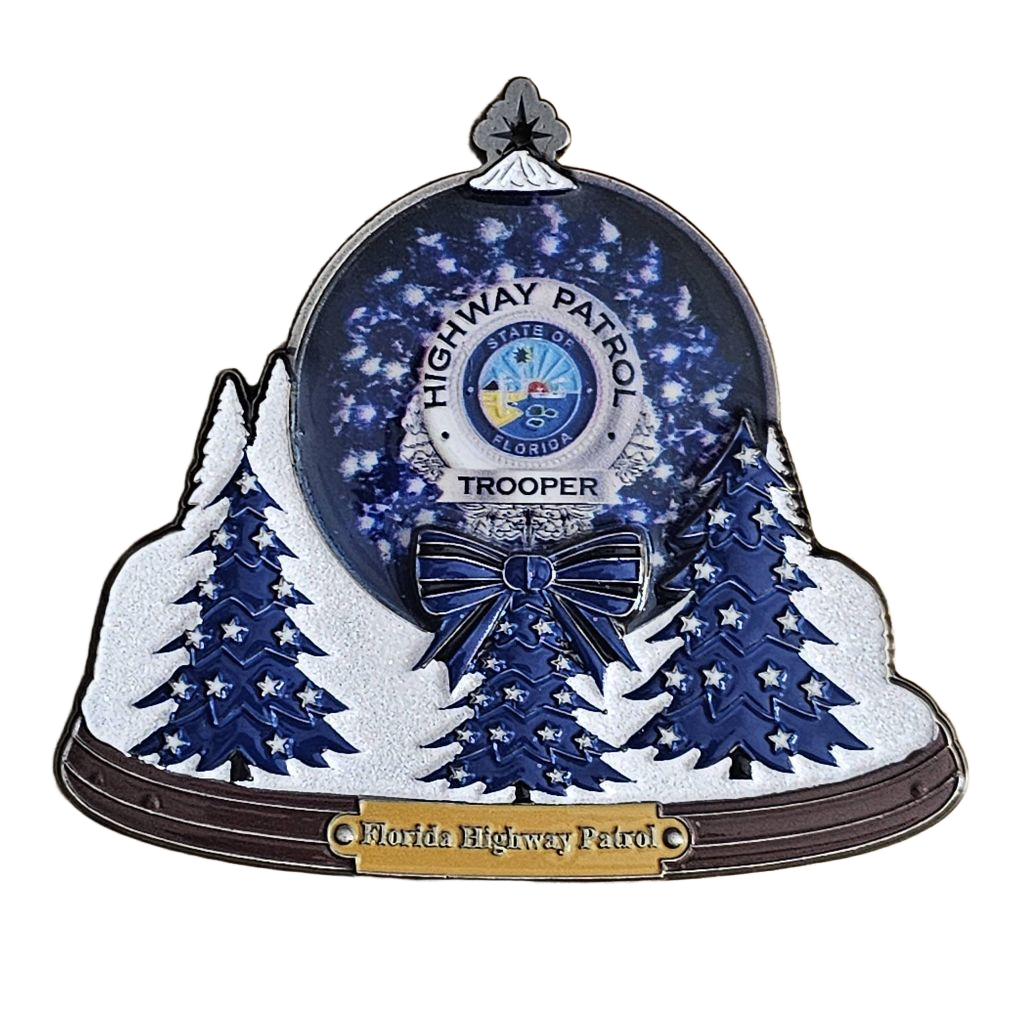 Florida Highway Patrol Christmas Snow Globe — front