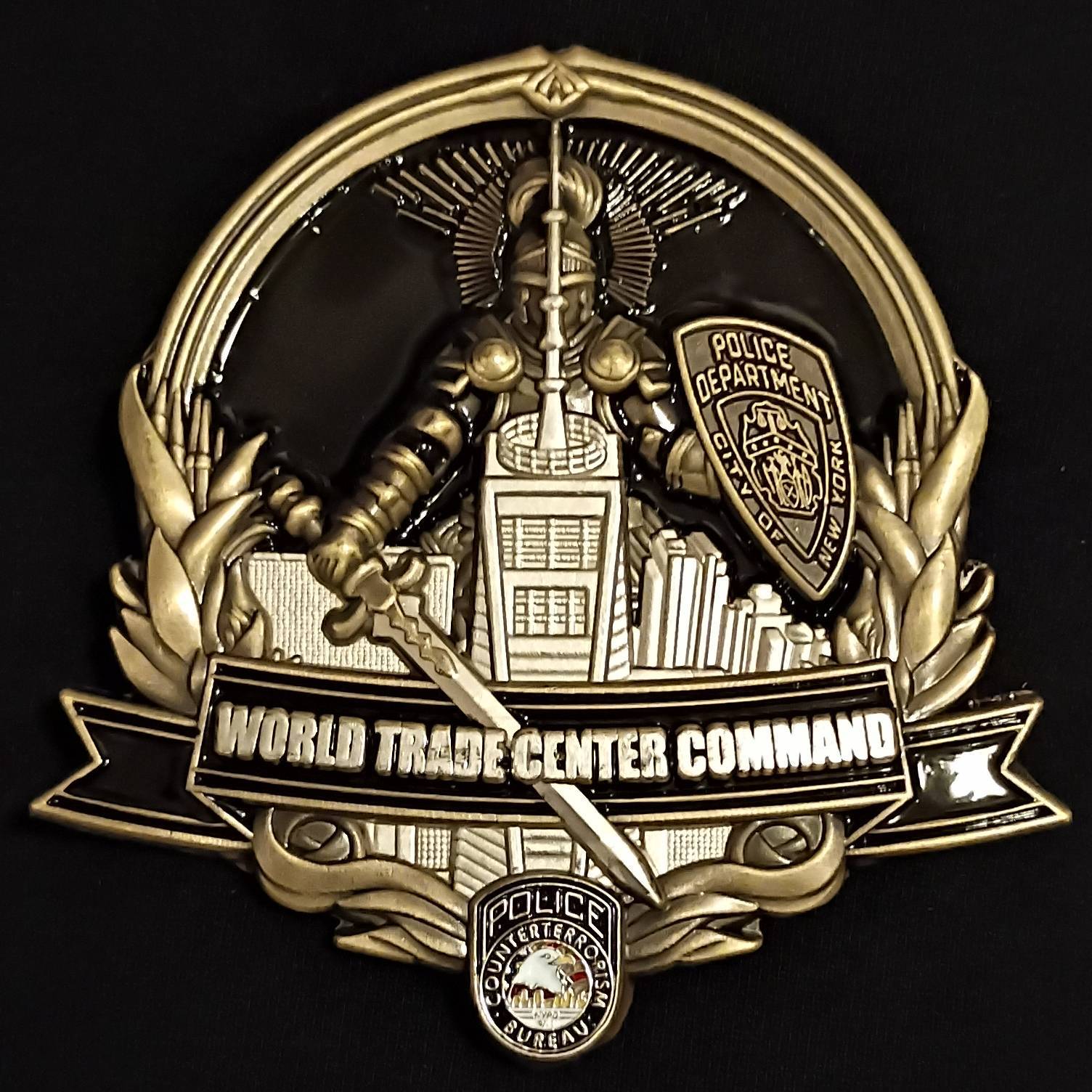 NYPD SRG World Trade Center command challenge coin — front