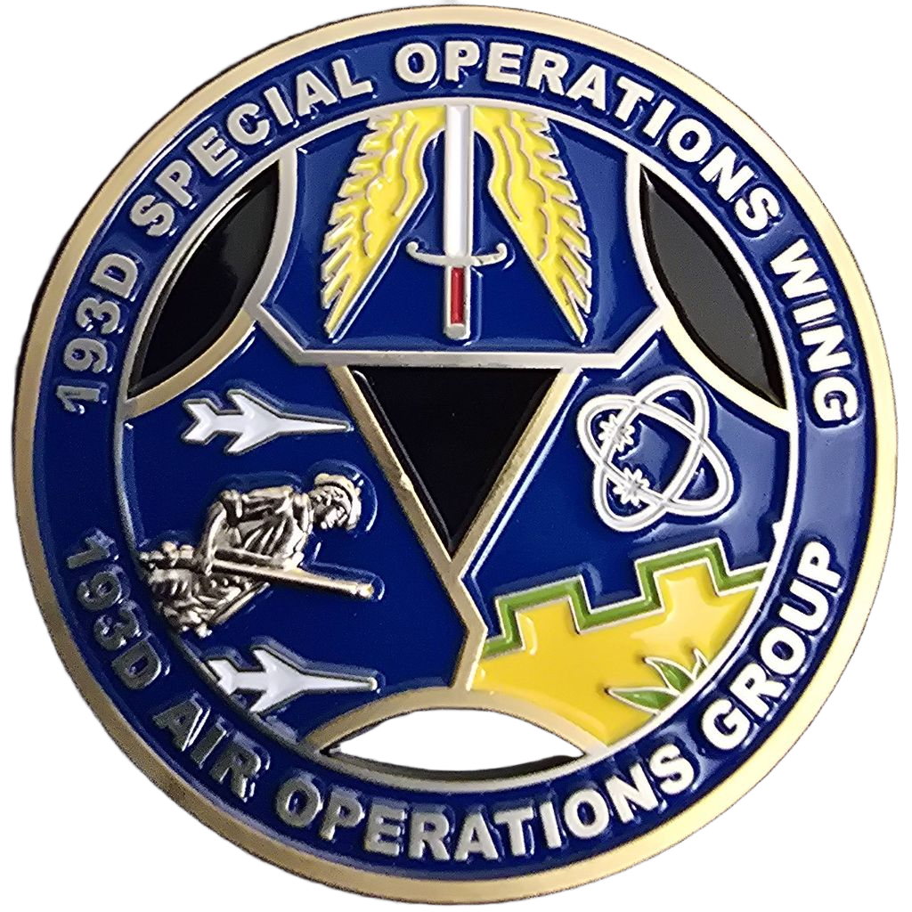 193d Air Operations Group commander coin — back