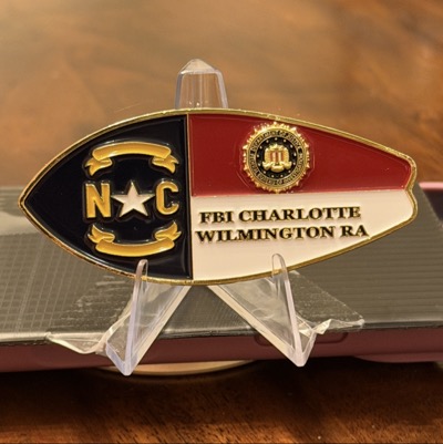 FBI Charlotte Wilmington surfboard