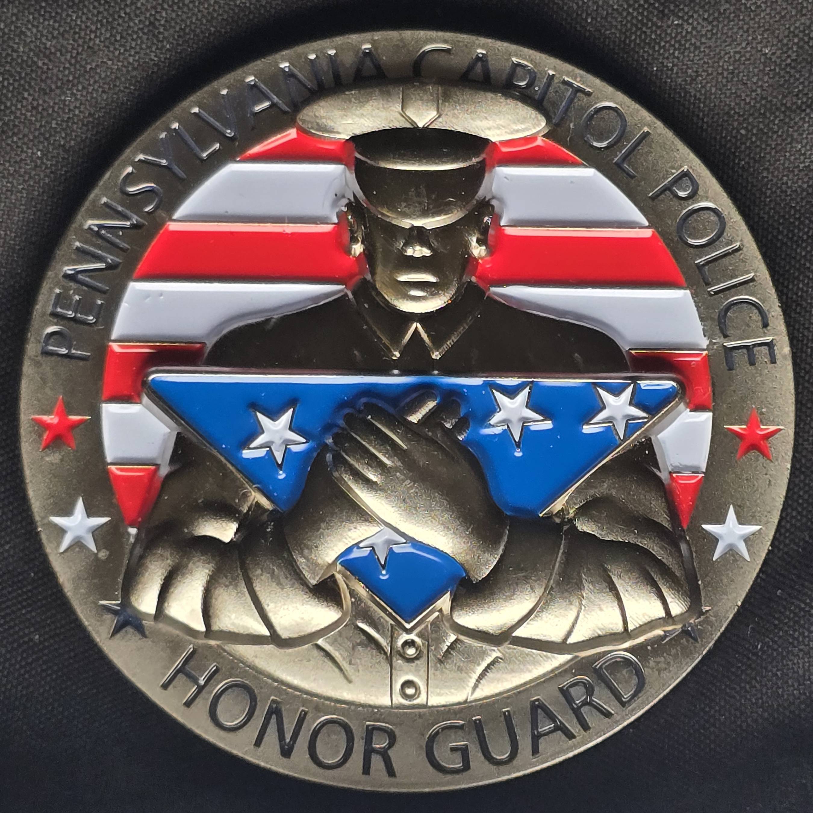 Pennsylvania Capitol police honor guard police week coin. — front