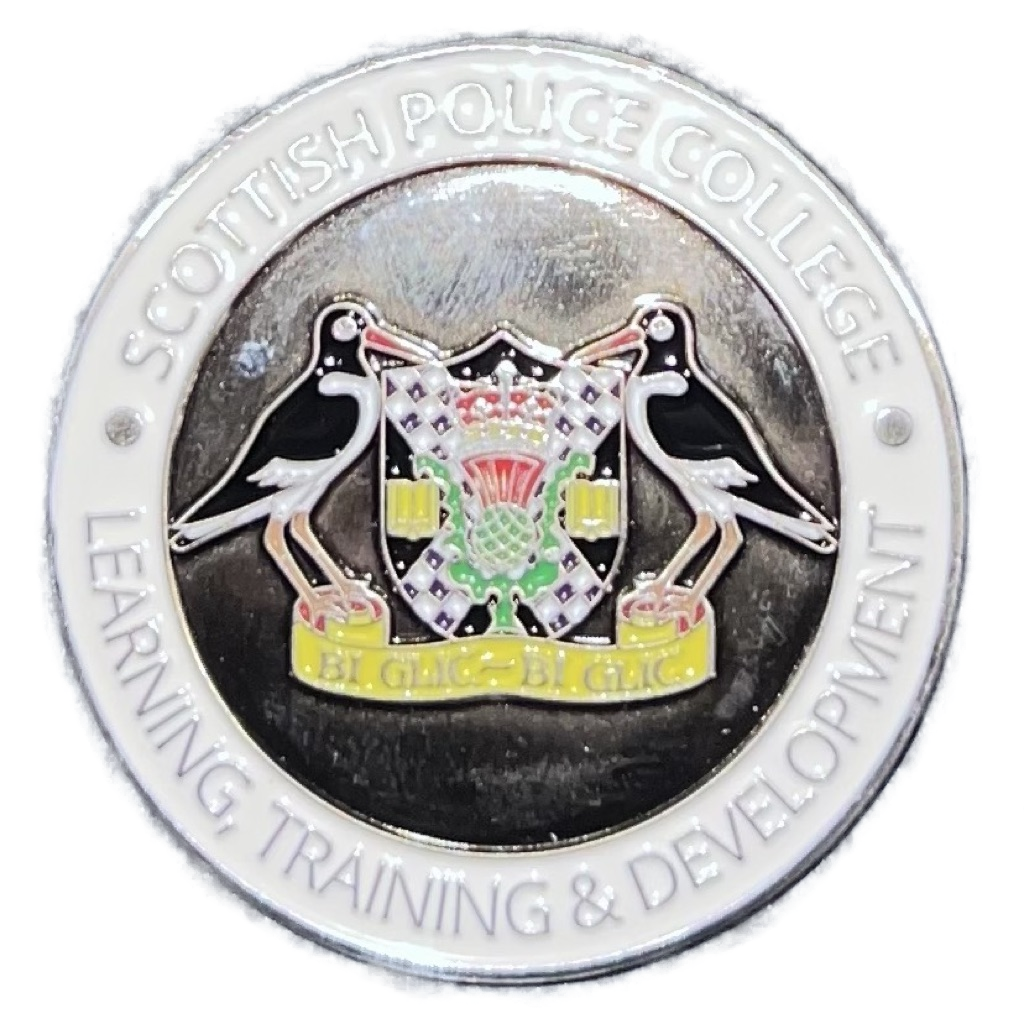 Scottish Police College Driver & Rider Training Challenge Coin - White — back