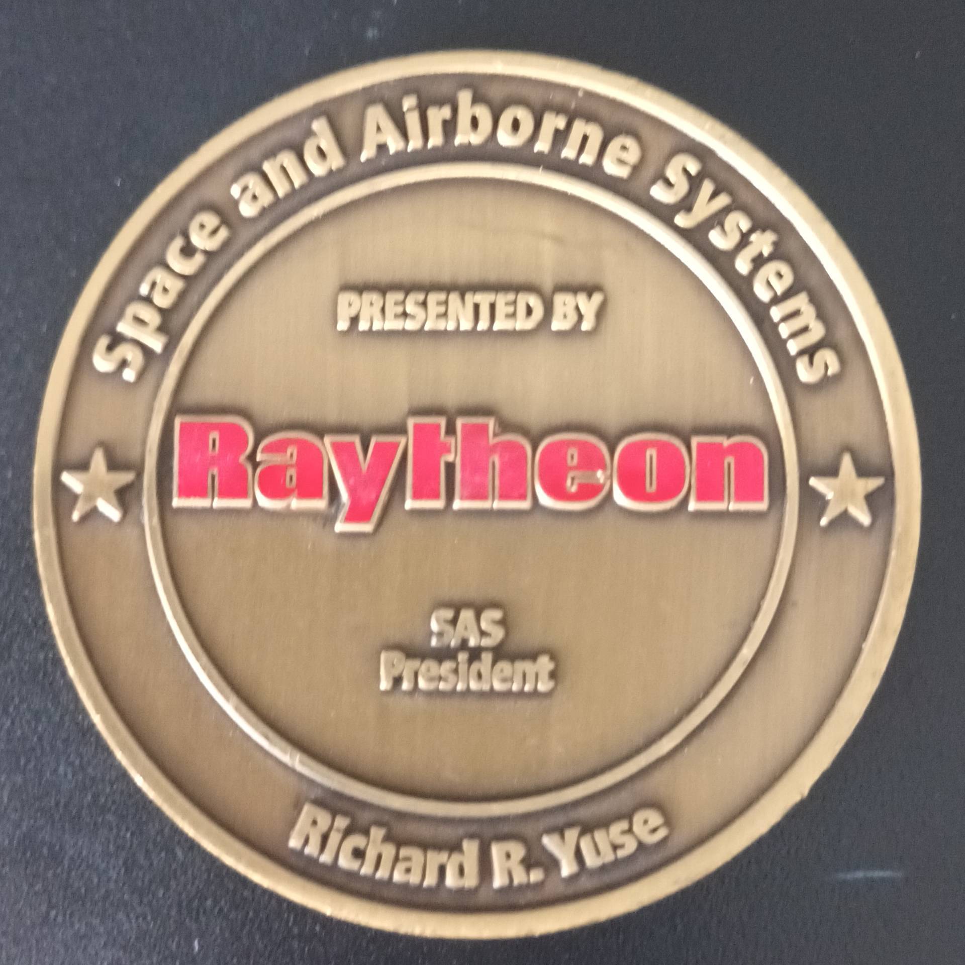 Raytheon SAS Presidential Award — front