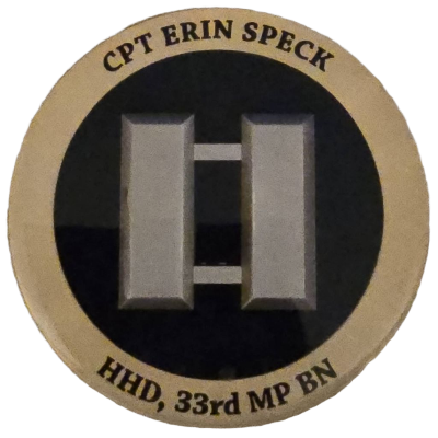 CPT Erin Speck HHD 33rd MP BN Challenge Coin