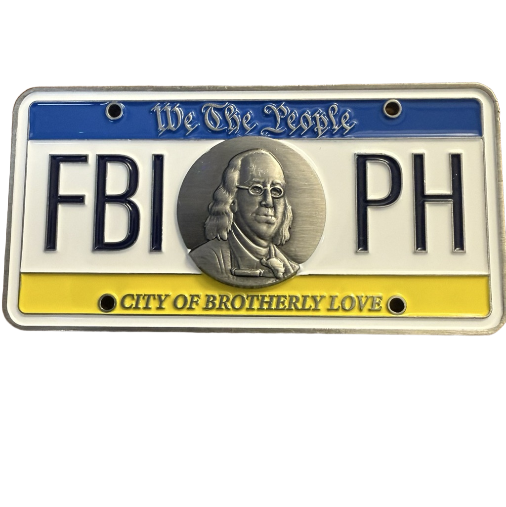 FBI Philadelphia License Plate — front