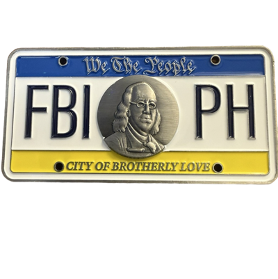 FBI Philadelphia License Plate