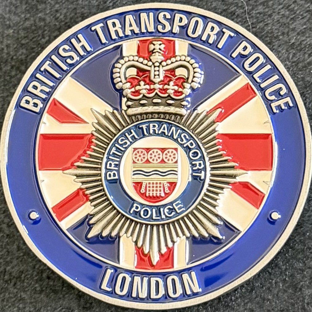 British Transport Police Level II Public Order London Challenge Coin - Black — back