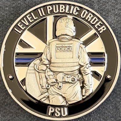 British Transport Police Level II Public Order London Challenge Coin - Black