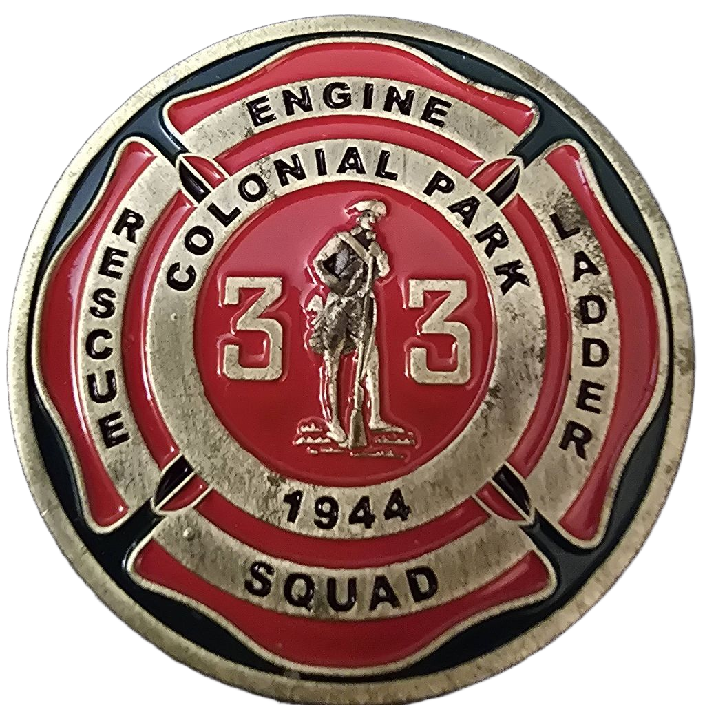 Colonial Park rescue engine, ladder squad. — back