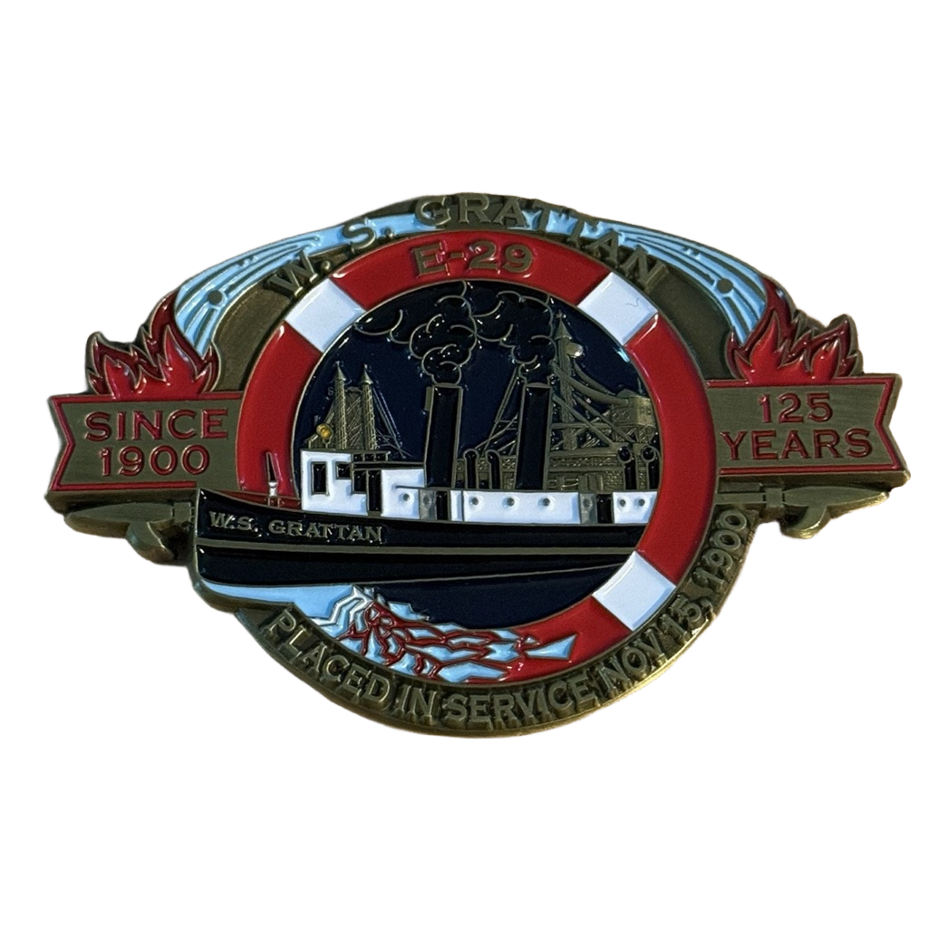 Buffalo, NY Fire Department 125 Years Anniversary Challenge Coin — back