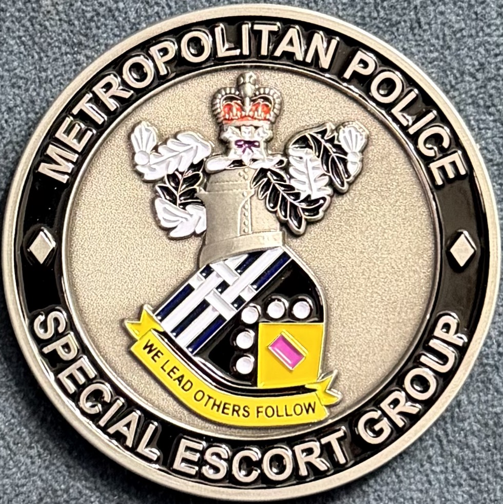 Metropolitan Police Special Escort Group Operation London Bridge Challenge Coin — back