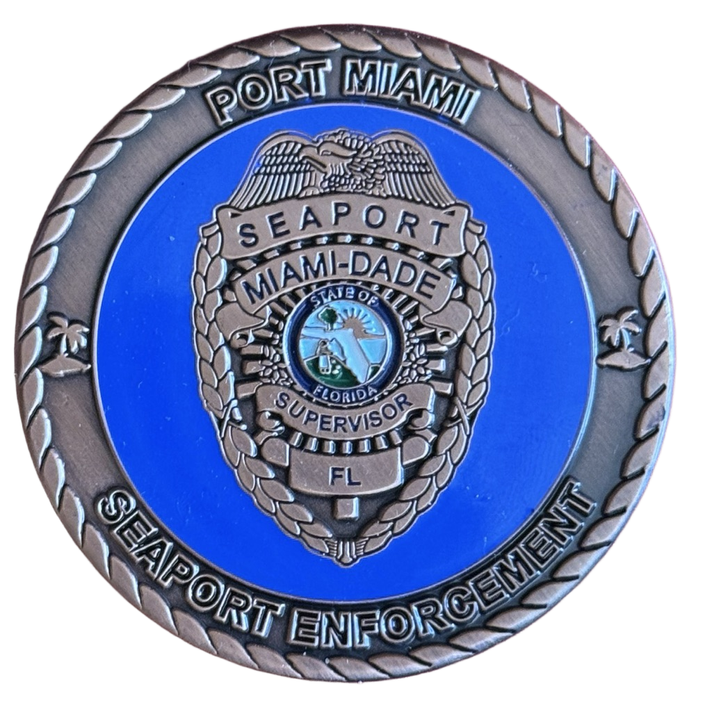 Miami-Dade Police - Port Miami Seaport Enforcement Challenge Coin — back