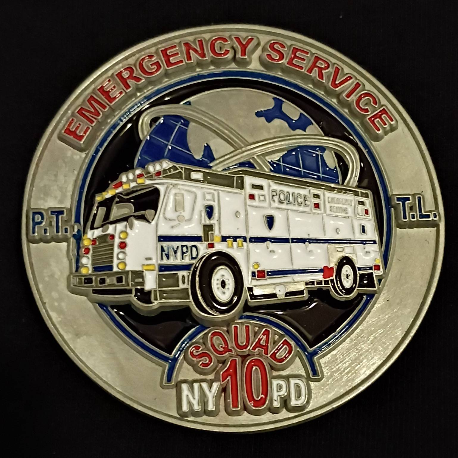 NYPD ESU squad 10 challenge coin — back