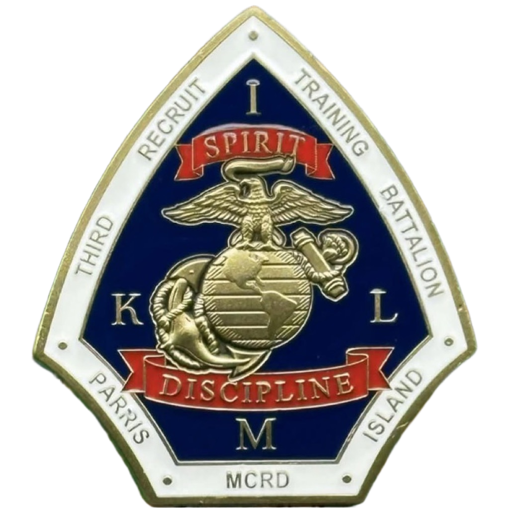 THIRD RECRUIT TRAINING BATTLION INDIA, KILO, LIMA, MIKE SPIRIT DISCIPLINE  MCRD PI — front