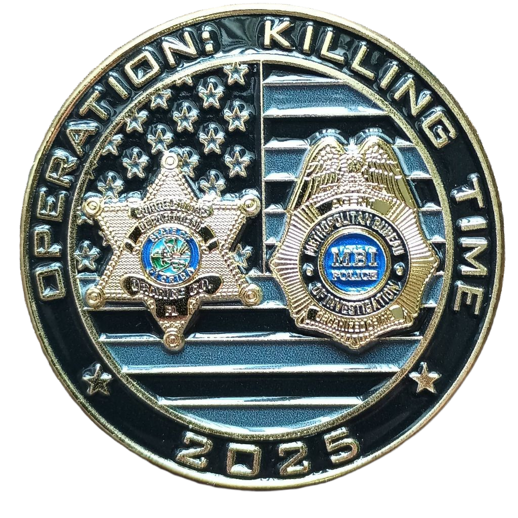 MBI Operation Killing Time Challenge Coin — back