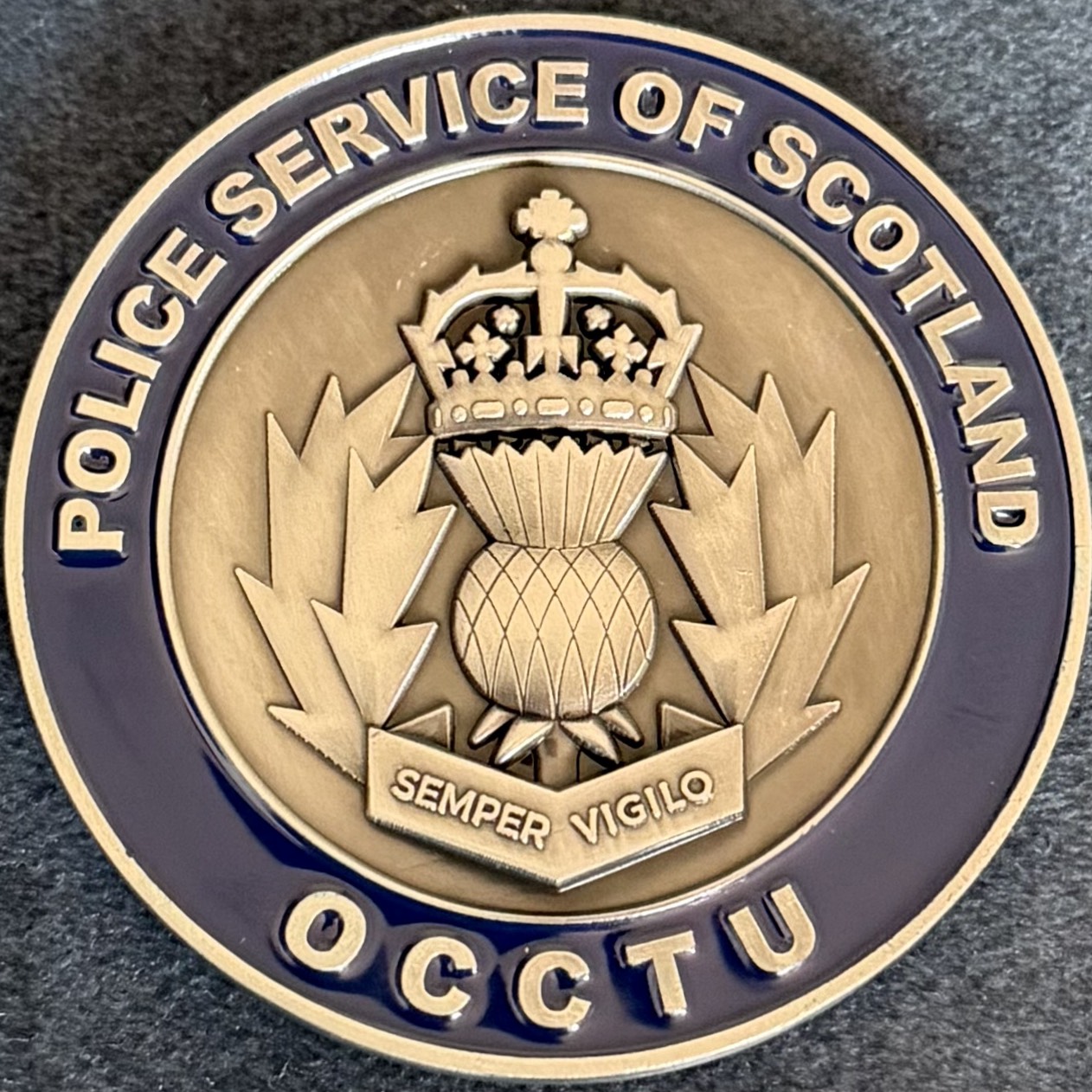 Police Scotland Organised Crime & Counter Terrorism Unit Challenge Coin — back