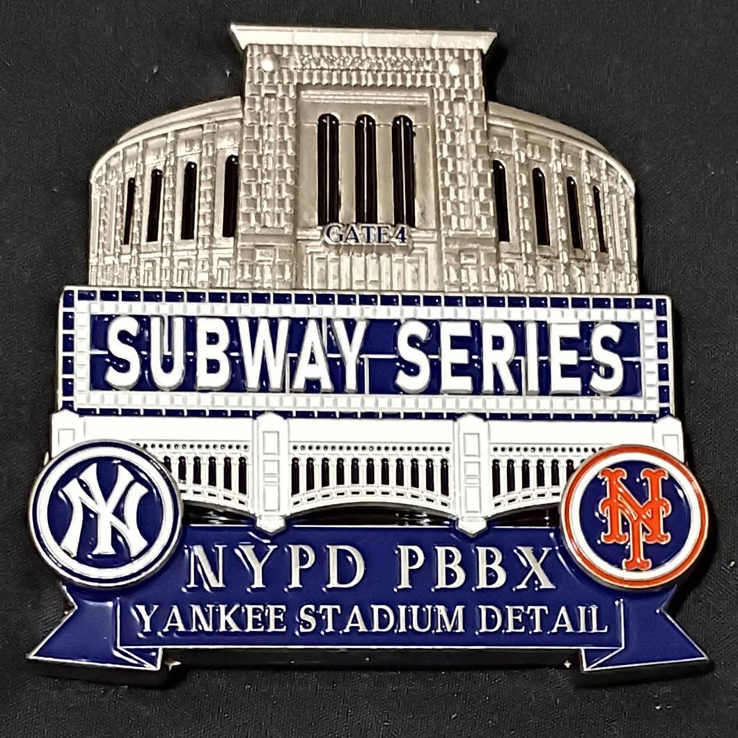 NYPD 2025 Yankee stadium Subway series challenge coin — back