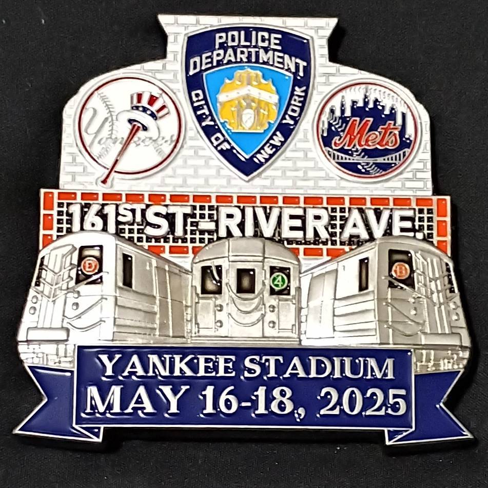 NYPD 2025 Yankee stadium Subway series challenge coin — front