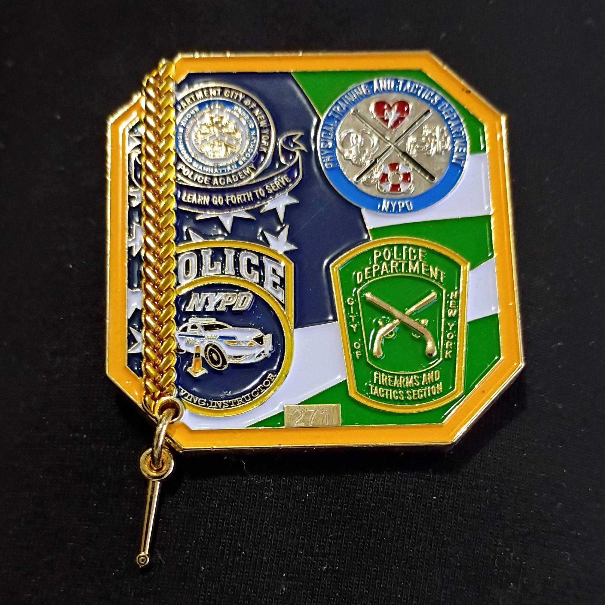 NYPD police academy 1% challenge coin — back