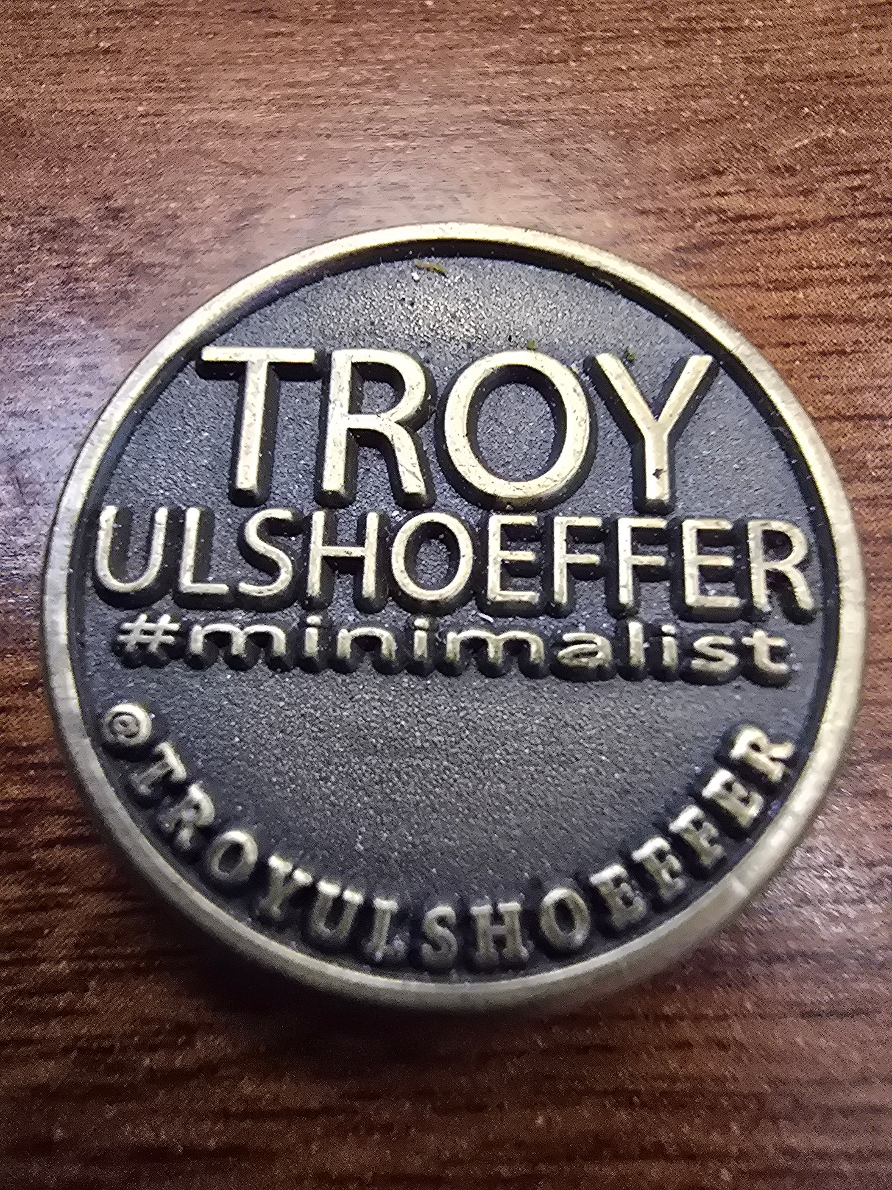 Troy Ulshoeffer #minimalist tiny coin — back