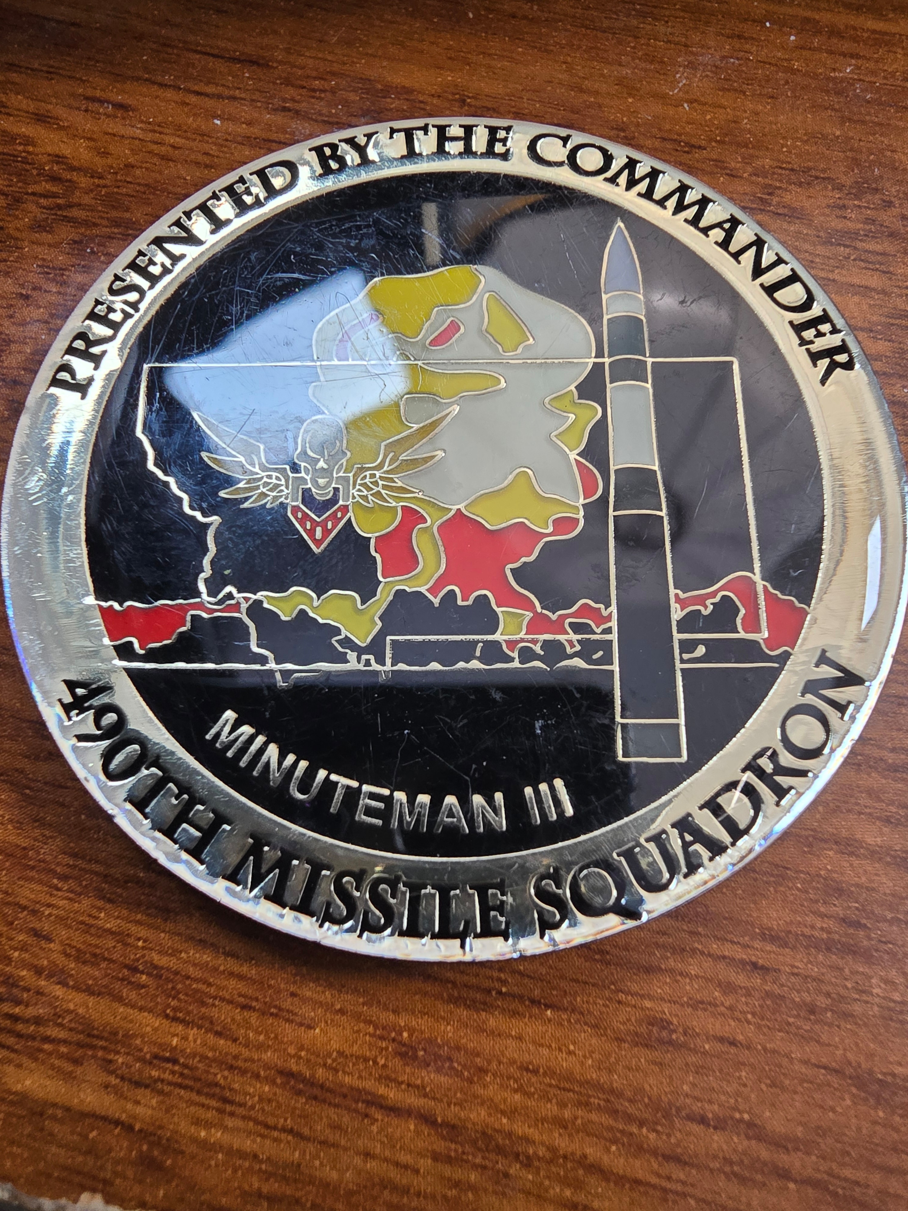 490th missile Squadron Commander coin Minuteman III — back