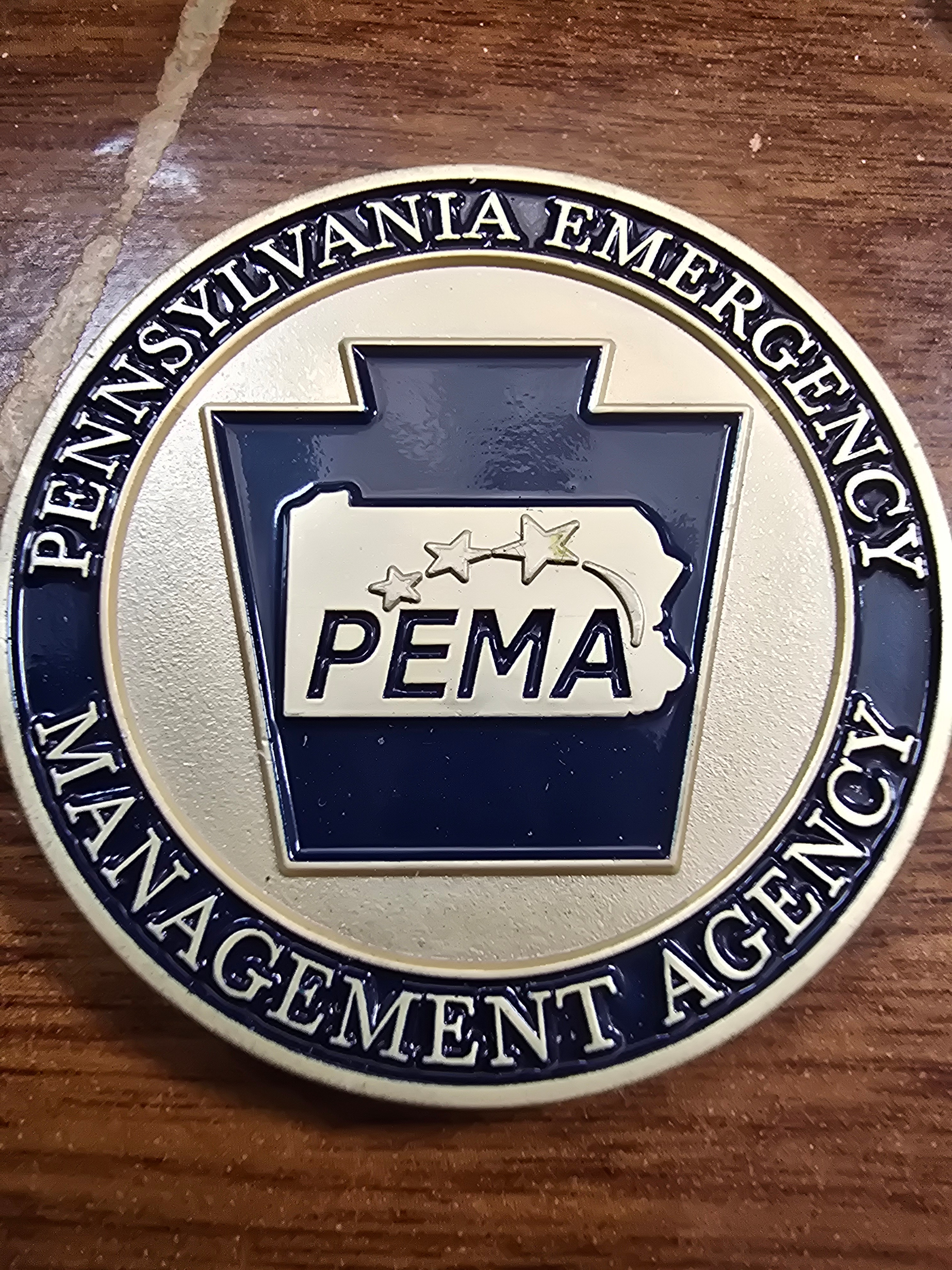 Pennsylvania emergency Management agency rodeo coin — back