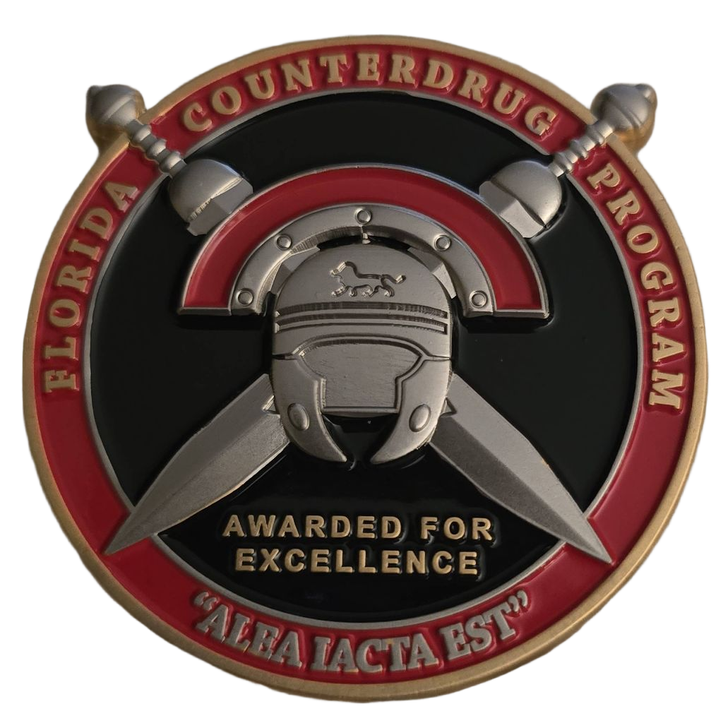 Florida Counterdrug Program Challenge Coin — back
