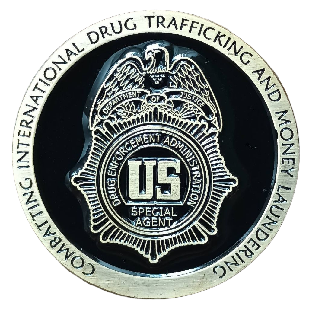 DEA Office of International Operations Far East Region Challenge Coin — back