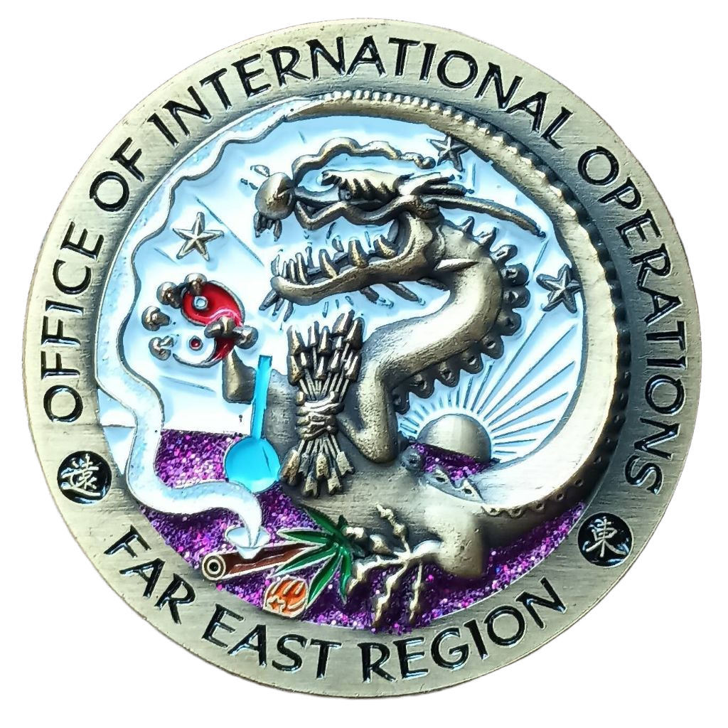 DEA Office of International Operations Far East Region Challenge Coin — front