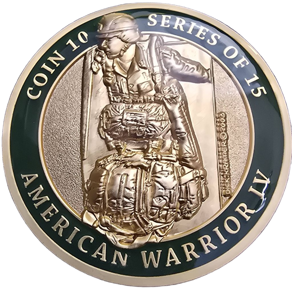 Dick Kramer coin 10 in a series of 15 American Warrior IV — front