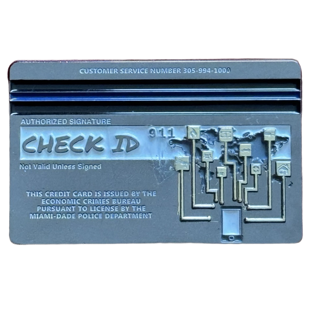 Miami-Dade Police Economic Crimes Bureau Challenge Coin — back