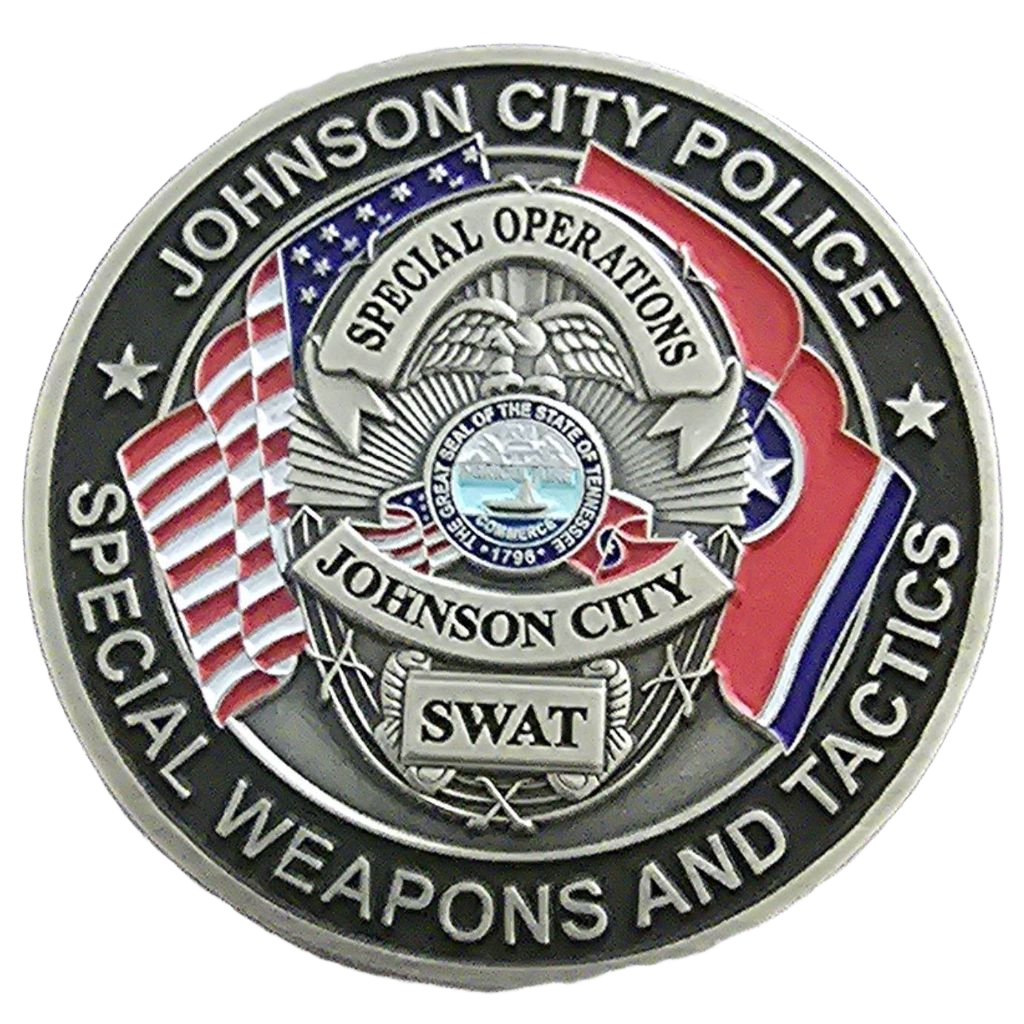 Johnson City Police Special Weapons and Tactics Challenge Coin — front
