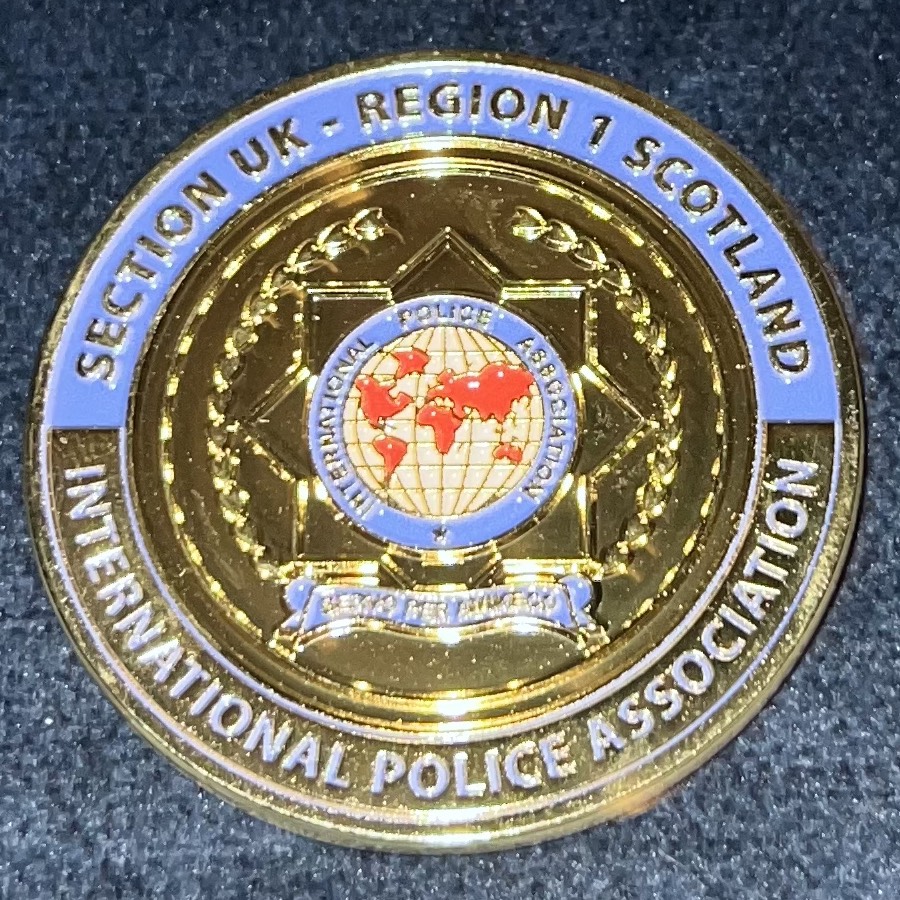 International Police Association Centrsl Scotland Branch Challenge Coin — back