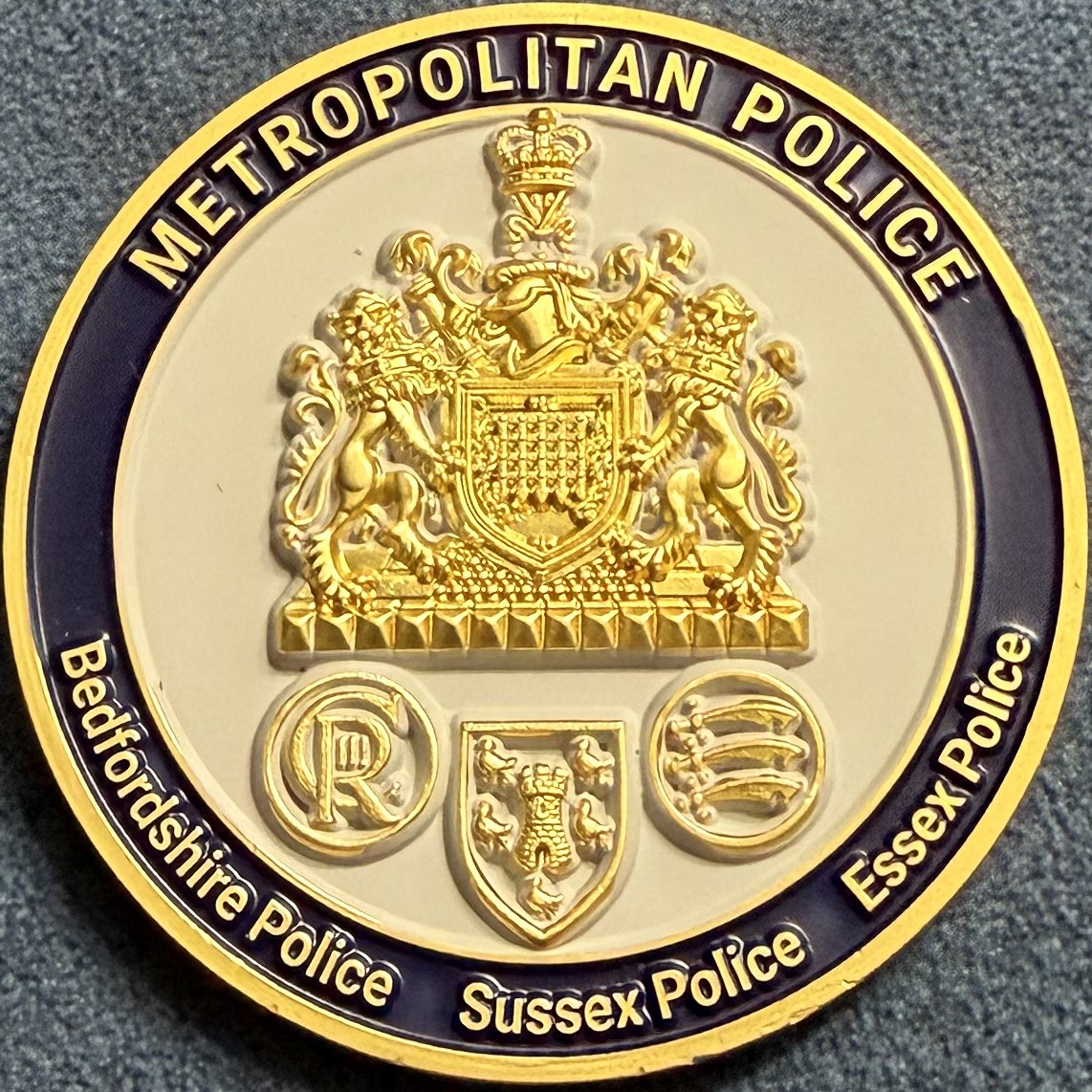 Metropolitan Police, Bedfordshire Police, Sussex Police and Essex Police Operation Flight Challenge Coin — back