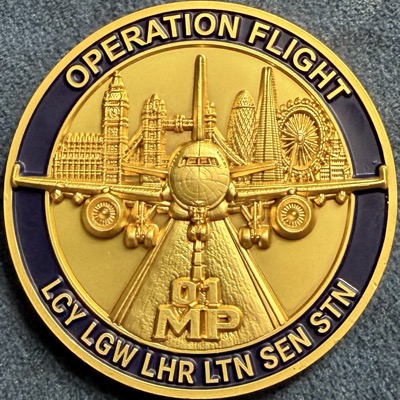 Metropolitan Police, Bedfordshire Police, Sussex Police and Essex Police Operation Flight Challenge Coin