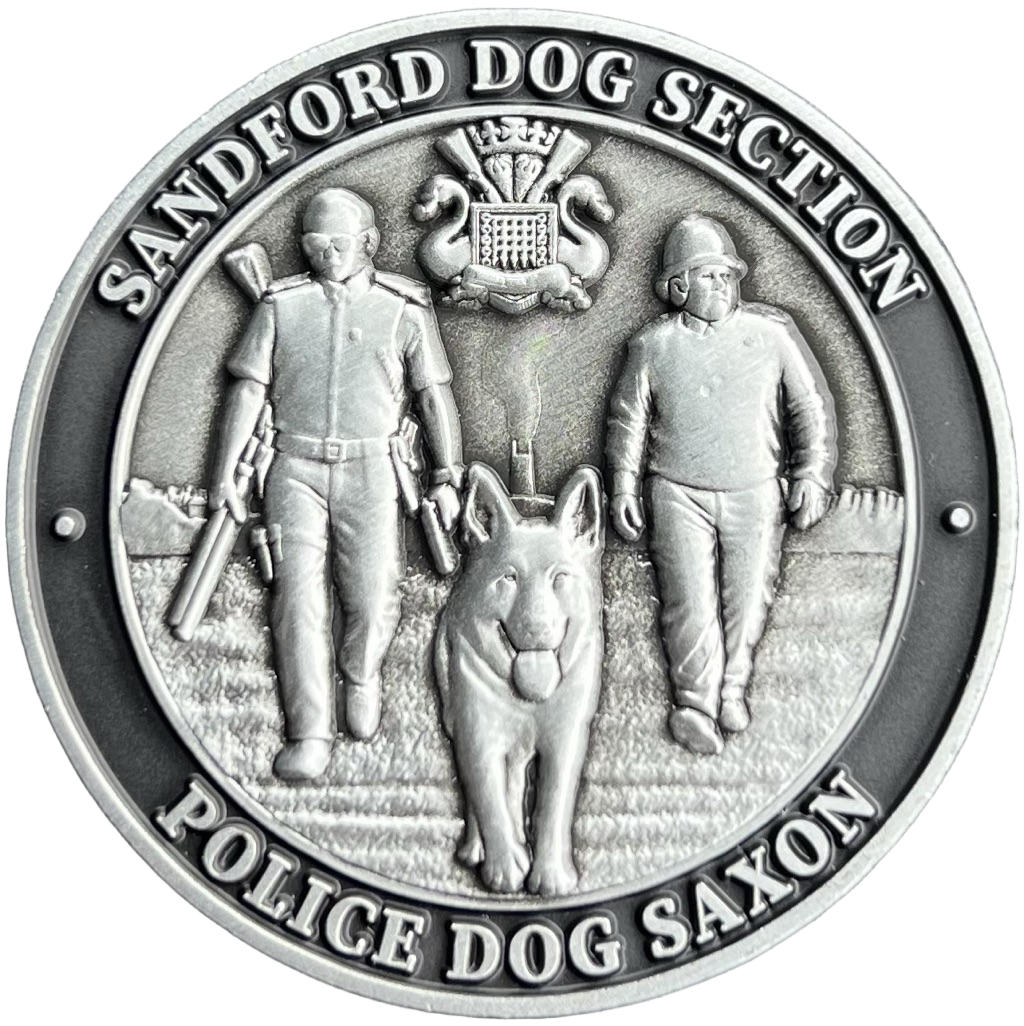 Sandford Police Dog Section Police Dog Saxon Challenge Coin — front