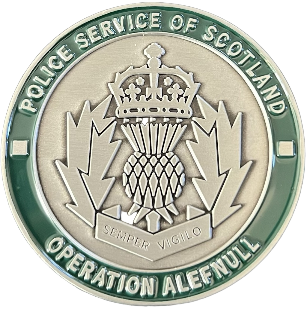 Police Scotland Operation Alefnull Challenge Coin — back