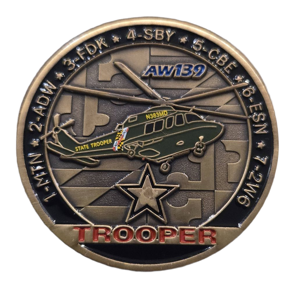 Maryland State Police Aviation Command Coin — back