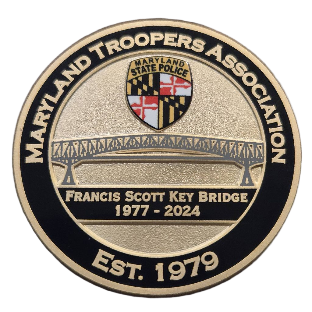 Maryland Troopers Association Francis Scott Key Bridge Coin — back