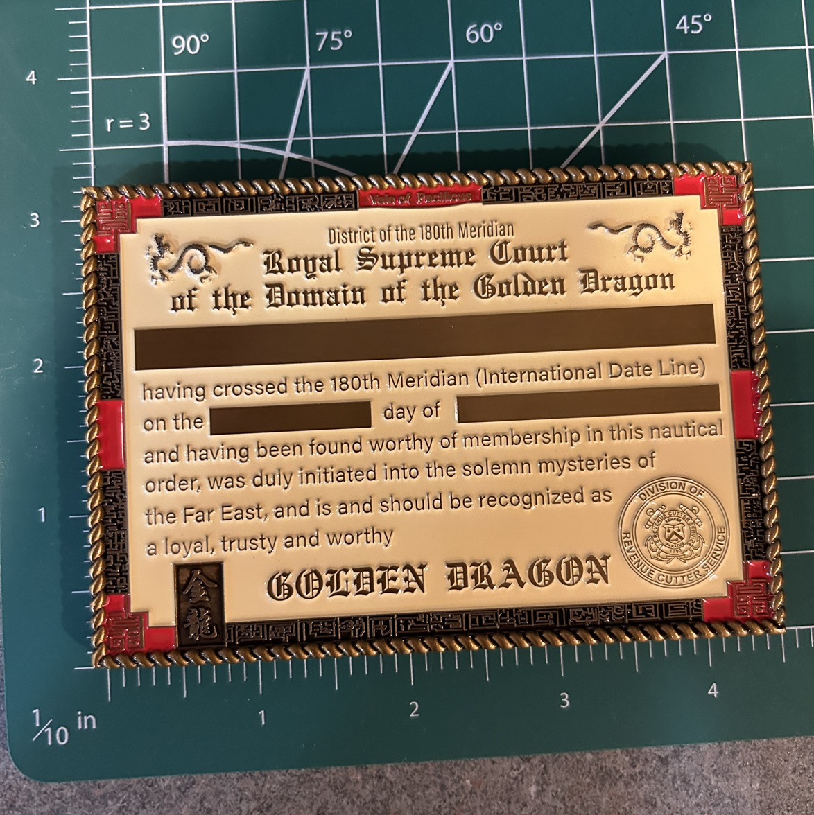 Order of the Golden Dragon — back