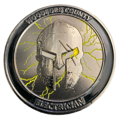 Woodbord County Electrician Challenge Coin