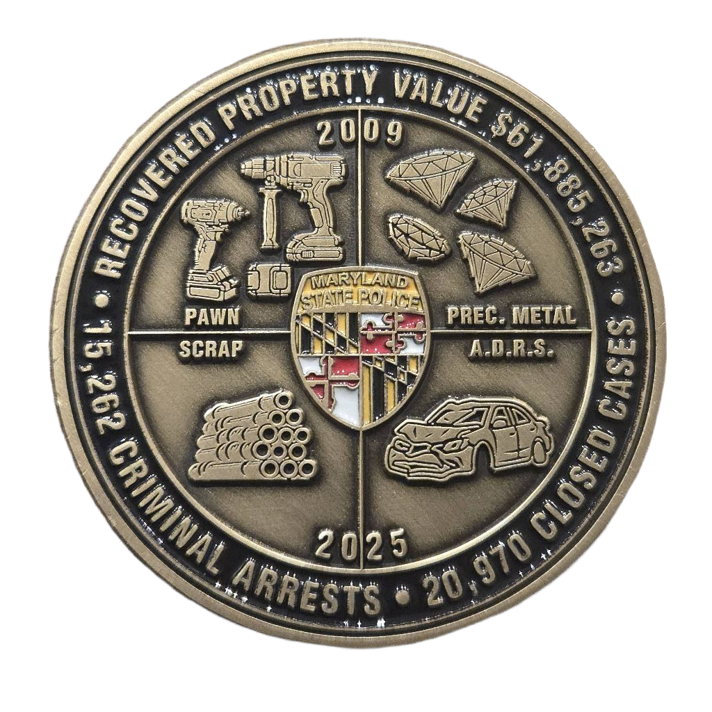 Maryland State Police RAPID Coin — back