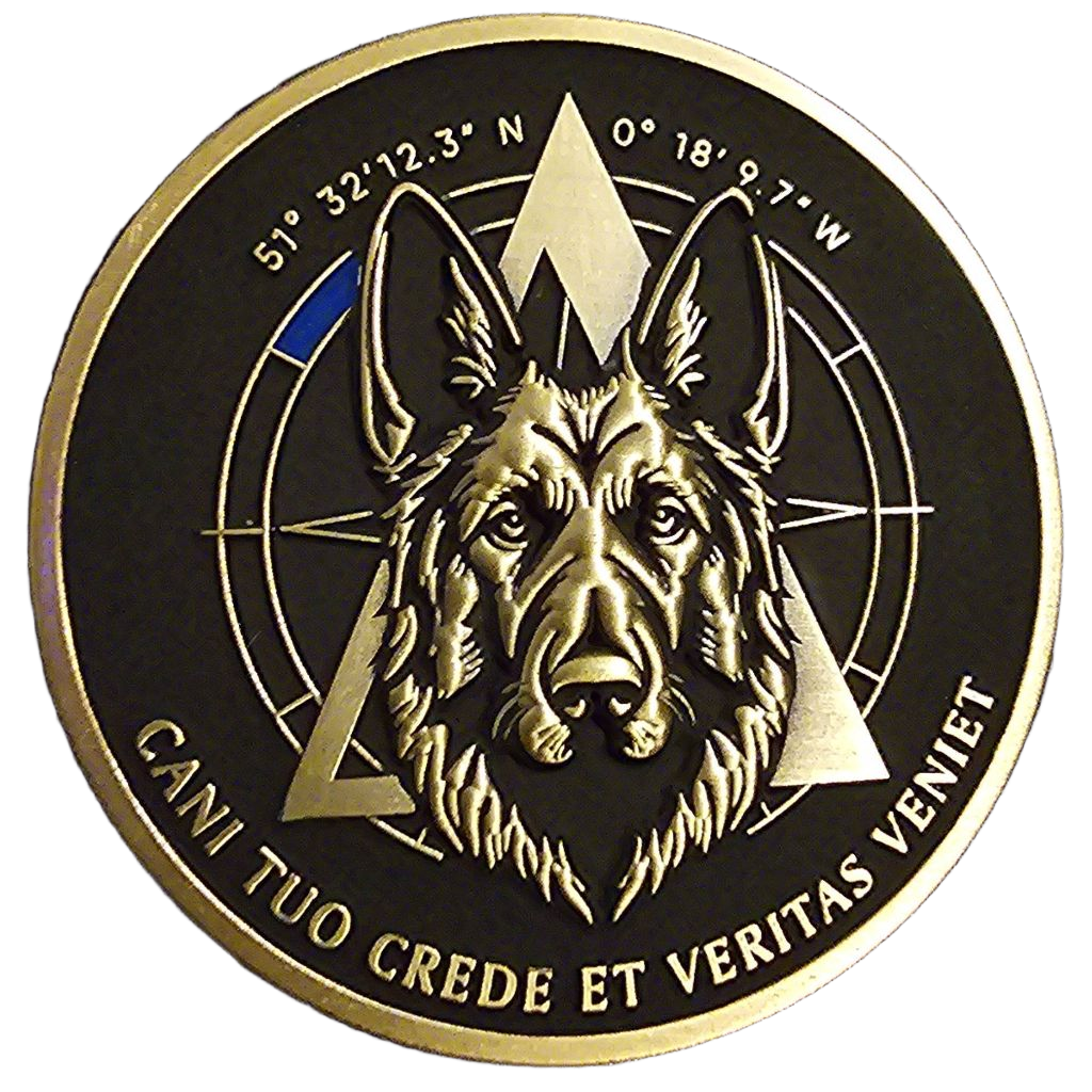 MP Dog Section Challenge Coin — back